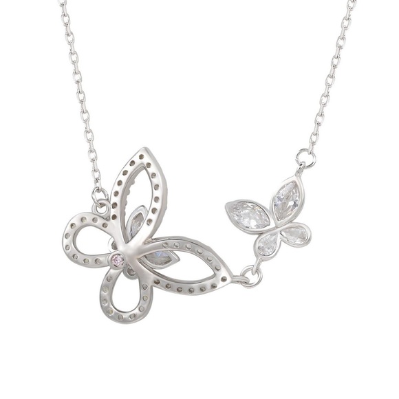 Susan Levian Mother Daughter Double Butterfly Necklace - Picture 2 of 2